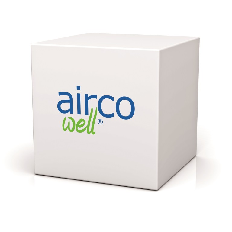 weiße Box mit airco well® Logo